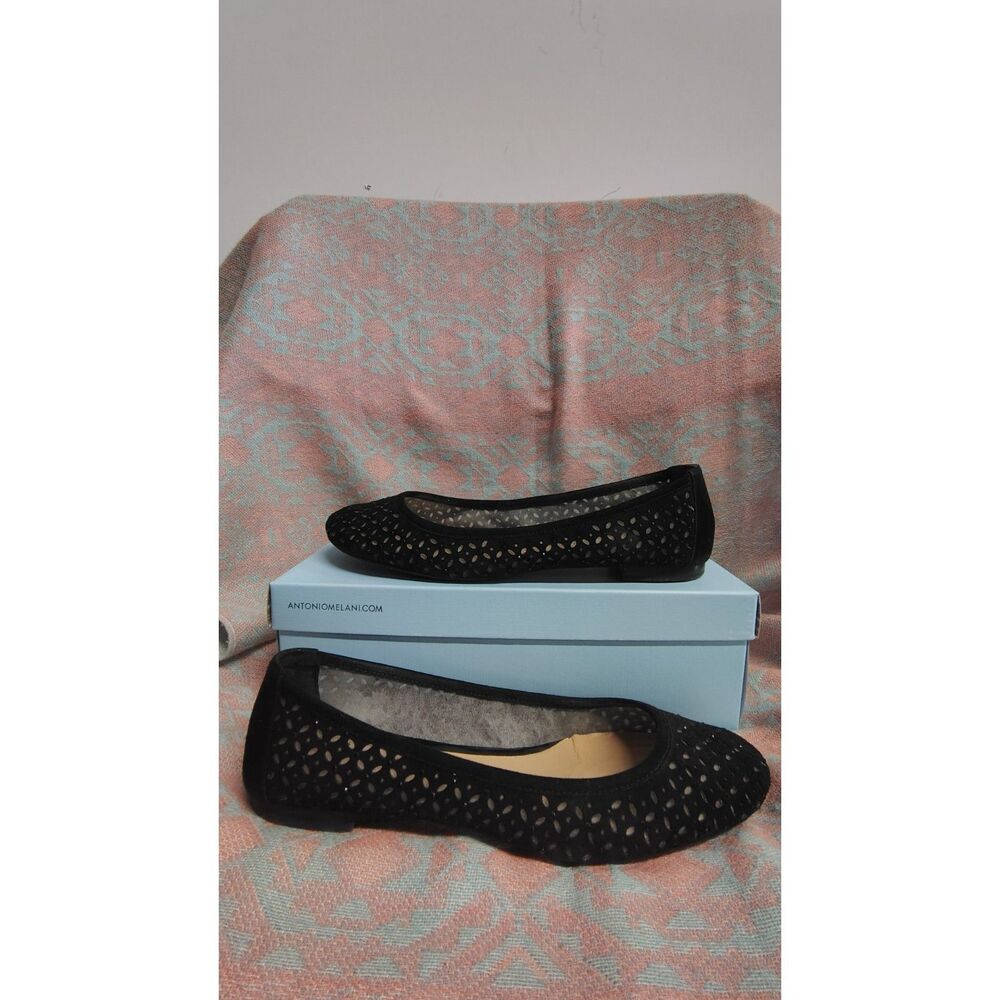 Antonia Melani Women's Black With Rhinestones Ballet Flats Size 9M‎
